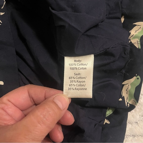 Anthropologie Porridge Navy Blue/green With Pockets Sing Sweetly Bird Dress Sz 0 - Picture 9 of 12